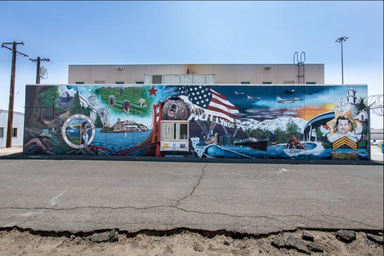 Landscape mural of the USA